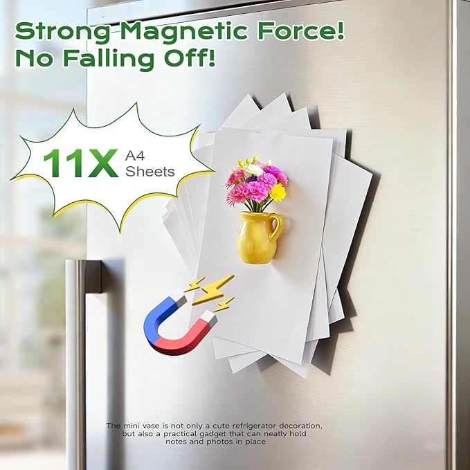 🌸Cute Plant Ceramic Vase Fridge Magnets (8 Pcs Set)
