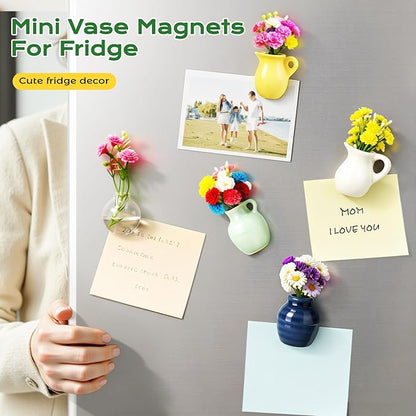 🌸Cute Plant Ceramic Vase Fridge Magnets (8 Pcs Set)